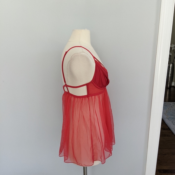 Victoria Secret Red Lace Babydoll Top Large - Picture 5 of 6